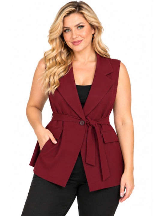 Women's Burgundy Vest WH-61973-27VE-BOR