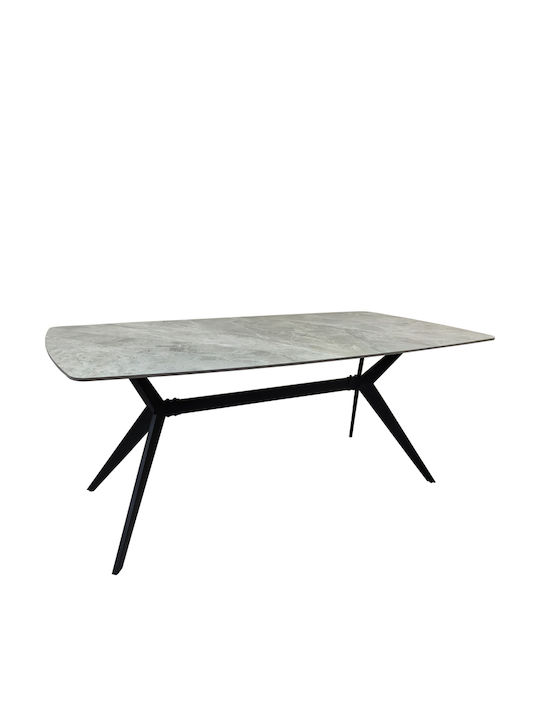 Ezali Dining Table with Stone Surface Black 180...