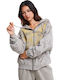 Damen Sweatshirt mit Kapuze Grau