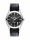 Men's Battery Watch with Black Leather Strap