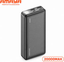 Amaya Apb-p228l Външна Батерия 20000mAh Фенер 10W 2 Порта USB-A USB-C Amaya Apb-p228l Външна Батерия 20000mAh Фенер 10W 2 Порта USB-A USB-C