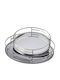 ESTHETI Home Dekorative Metallische Rund Tablett mit Spiegel 39x39x6cm 2Stücke