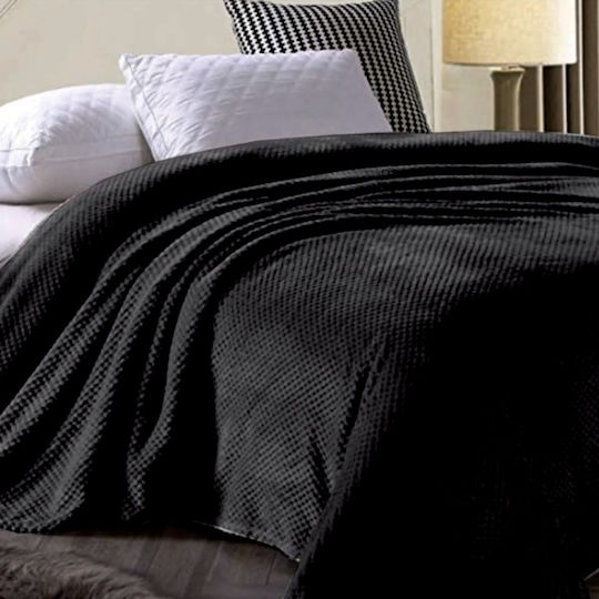Pop Corn Pătură Polar Fleece Simplă 160x240 cm Negru