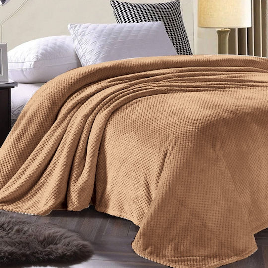 Pop Corn Pătură Polar Fleece Superdublă 220x240 cm Maro