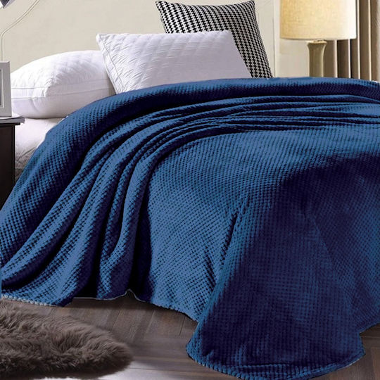 Pop Corn Pătură Polar Fleece Simplă 160x240 cm Albastru