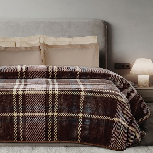 Das Home Samtige Decke Einzeln 160x240cm Braun
