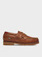 Leather Men's Boat Shoes in Brown Colour