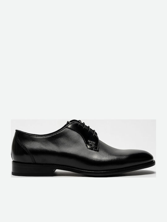 Boss Shoes Мъжки кожени обувки Черни