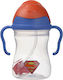 B.Box Kids Cup with Handles and Straw Superman Plastic 240ml for 6m+