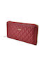 Large Leather Women's Wallet with RFID Red