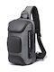 Herren Schulter / Crossbody Tasche Grau