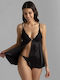 Dorina Sommerliches Damen-Schlafanzug-Set Schwarz
