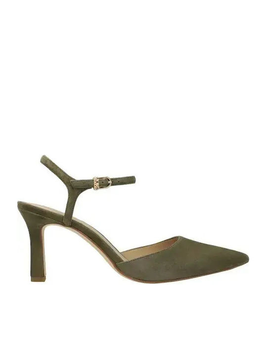 Michael Kors Wildleder Pumps mit Riemen Khaki