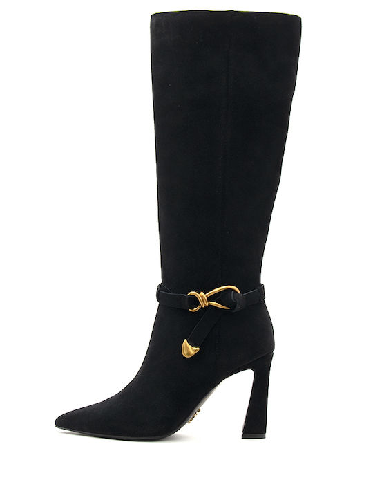 Damenstiefel Schwarz Wildleder