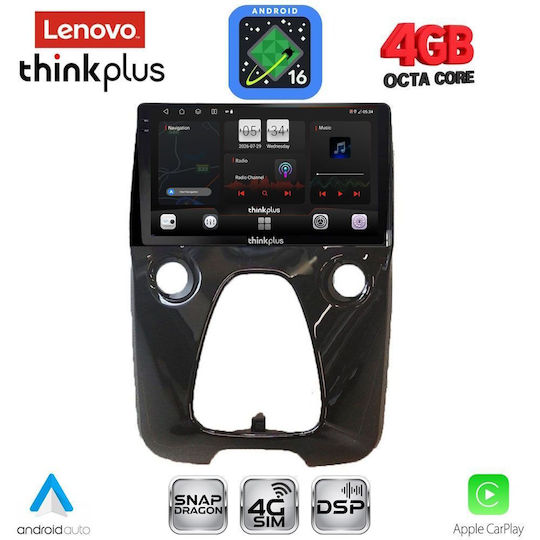 Lenovo Sistem Audio Auto Pentru Toyota Aygo 2014-2022 Cu A/C Bluetooth USB Wi-Fi GPS Apple CarPlay Android Auto Cu Ecran Tactil 10"