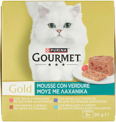 Purina Hrană Umedă pentru Pisici cu Legume, Miel, Carne, Păstrăv, Pește, Rață, Spanac și Cod 8x85gr Purina Hrană Umedă pentru Pisici cu Legume, Miel, Carne, Păstrăv, Pește, Rață, Spanac și Cod 8x85gr