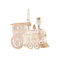 Hanging Glass Silver Train Ornament 8cm with Glitter