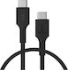 Green Cell Cablu Braided USB-C tată - USB-C 100W PD Negru 0.3m KABGC100PS30PB