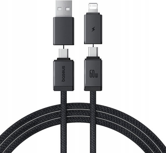 Baseus USB към Type-C / Lightning кабел Черен 1m
