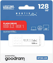 Montis 128GB USB 3.2 White Montis 128GB USB 3.2 White