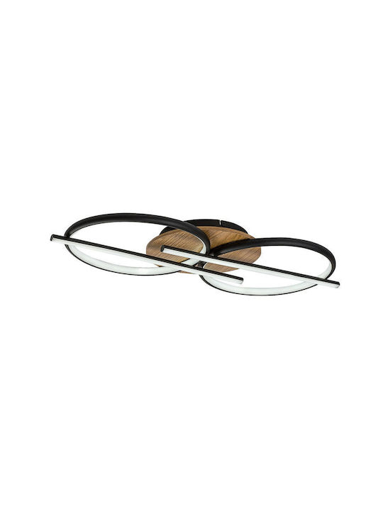 Rabalux Smart Deckenleuchte Schwarz mit Integrierter LED und Fernbedienung