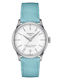 Tissot Chemin Des Tourelles Powermatic 80 Мъжки Часовник 34mm Автоматичен с Тюркоазена Кожена Каишка