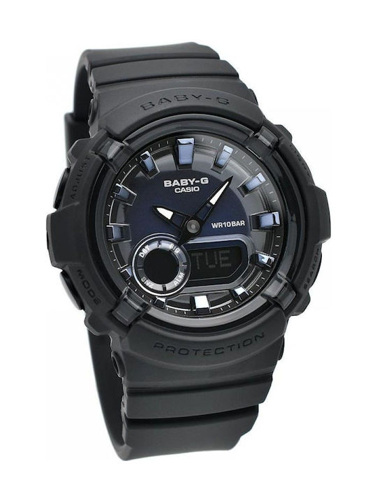 Baby-g Digital/Analog Womens Battery Watch with Black Rubber Strap