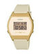 Casio Дамски Дигитален Часовник Кварцов с Каучукова Каишка Gold