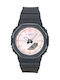Casio Дигитален/Аналогов Дамски Часовник Кварцов с Черна Каучукова Каишка