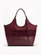 Genuine Damenhandtasche Handtasche / Crossbody Wildleder Burgundisch