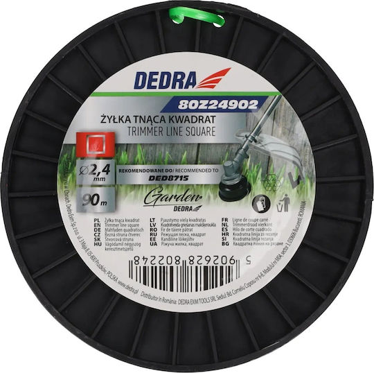 Dedra Bürstenschneider Trimmer-Leinen Platz Quadratisch Länge 90m und Dicke 2.4mm