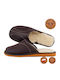 Leder Herren Hausschuhe Braun