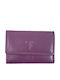Kleine Leder Damenbrieftasche Lila