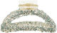 Plastic Shinny Hair Claw Clip With Green Rhinestones