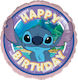 18" Luftballon Lila Stitch Happy Birthday