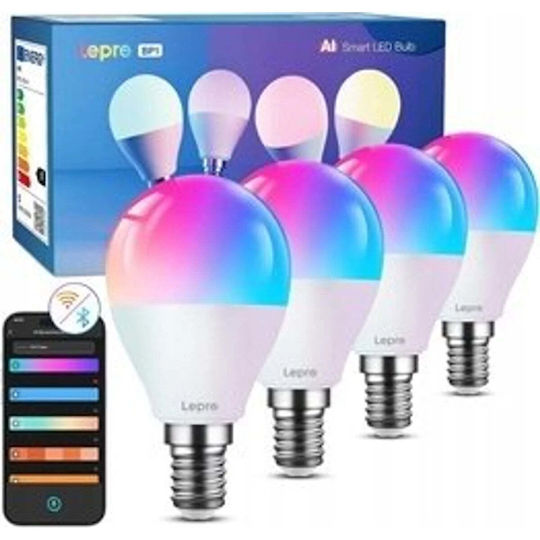 Lite Bulb Moments Smart Bulbs LED 4.9W for E14 Socket RGB 470lm 4pcs