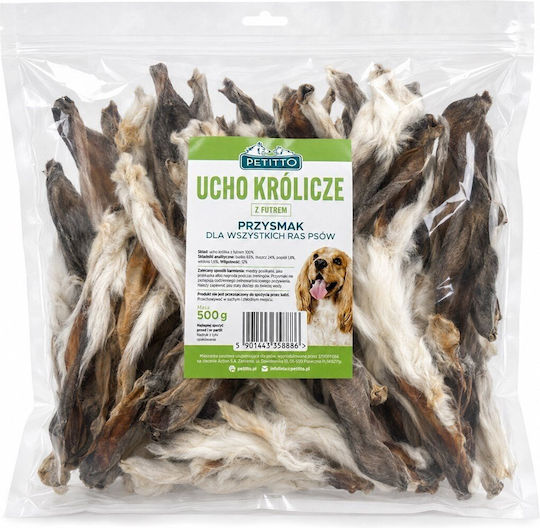 Petitto Hundeleckerlis Ohr aus Kaninchen 500g