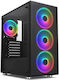 1stCOOL RAINBOW 4 Компютърна кутия със Страничен прозорец Черна