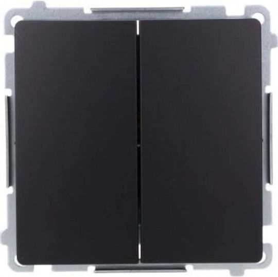 Kontakt-Simon Recessed Wall Switch Two-Way Without Frame Black