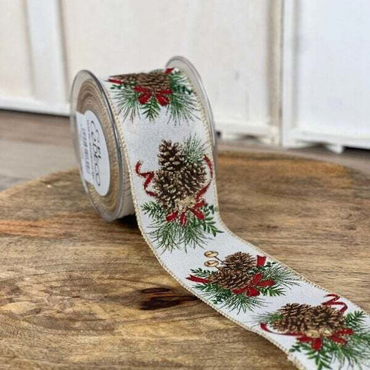 ED Collection Christmas White Ribbon 900x7cm