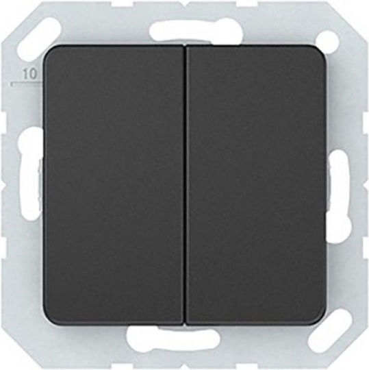 Harry Potter Recessed Wall Switch Double Without Frame Grey
