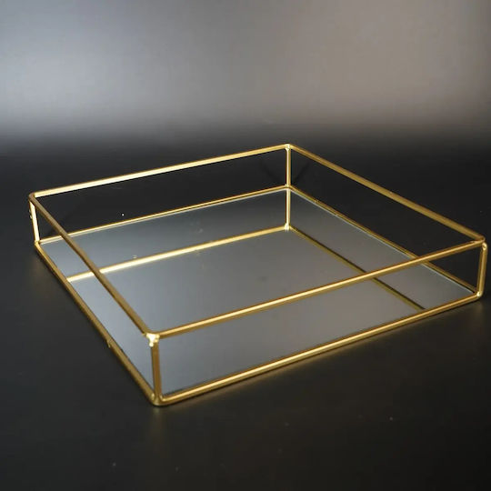 Hochzeits-Tablett aus Metallisch Gold
