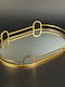 Tablett Hochzeit mit Spiegel Gold