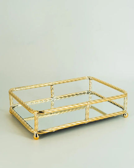 Hochzeits-Tablett aus Metallisch Gold