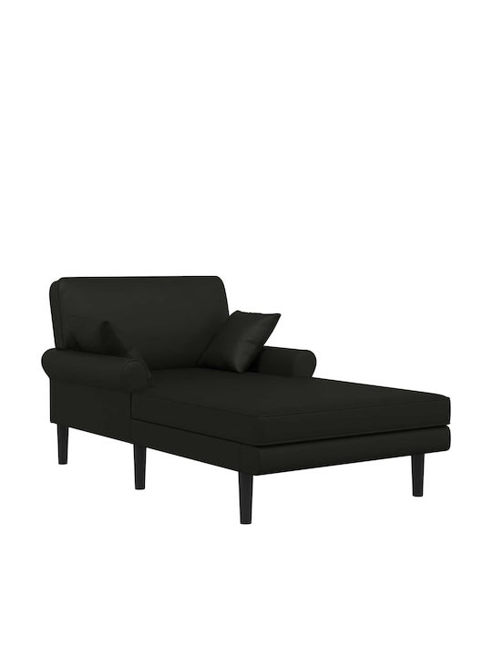 Șezlong Modern din Piele Sintetică Negru 106x174x86 cm