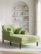 Șezlong Modern Din Catifea Verde M101xL174xÎ90cm