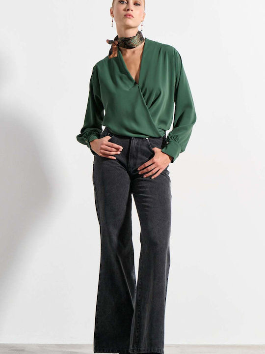 Bill Cost Damen Bluse Langärmelig Grün