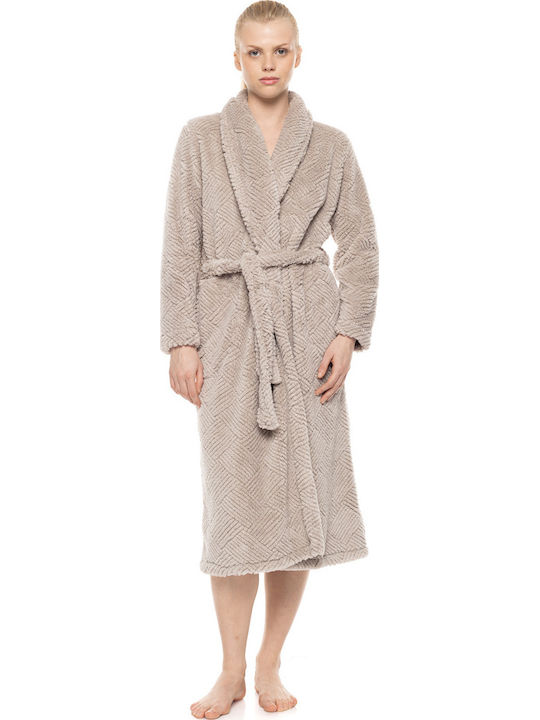 Pink Label Women's Winter Fleece Robe Dusty Pink