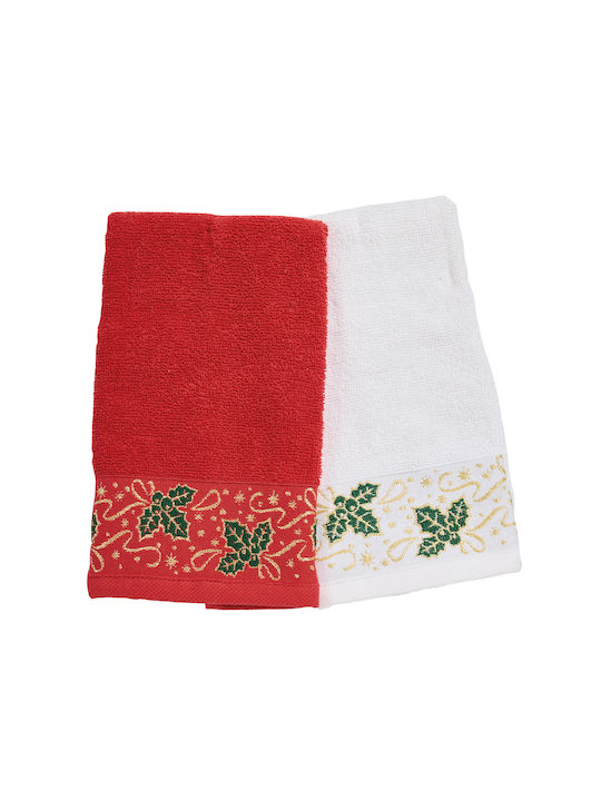 Das Home Set Weihnachtliche Stoffhandtücher Rot...