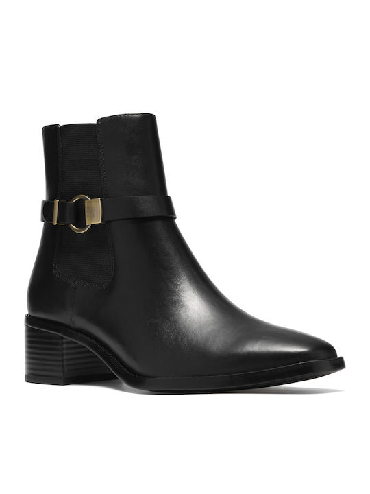 Clarks Buckle Кожени дамски ботуши Черни